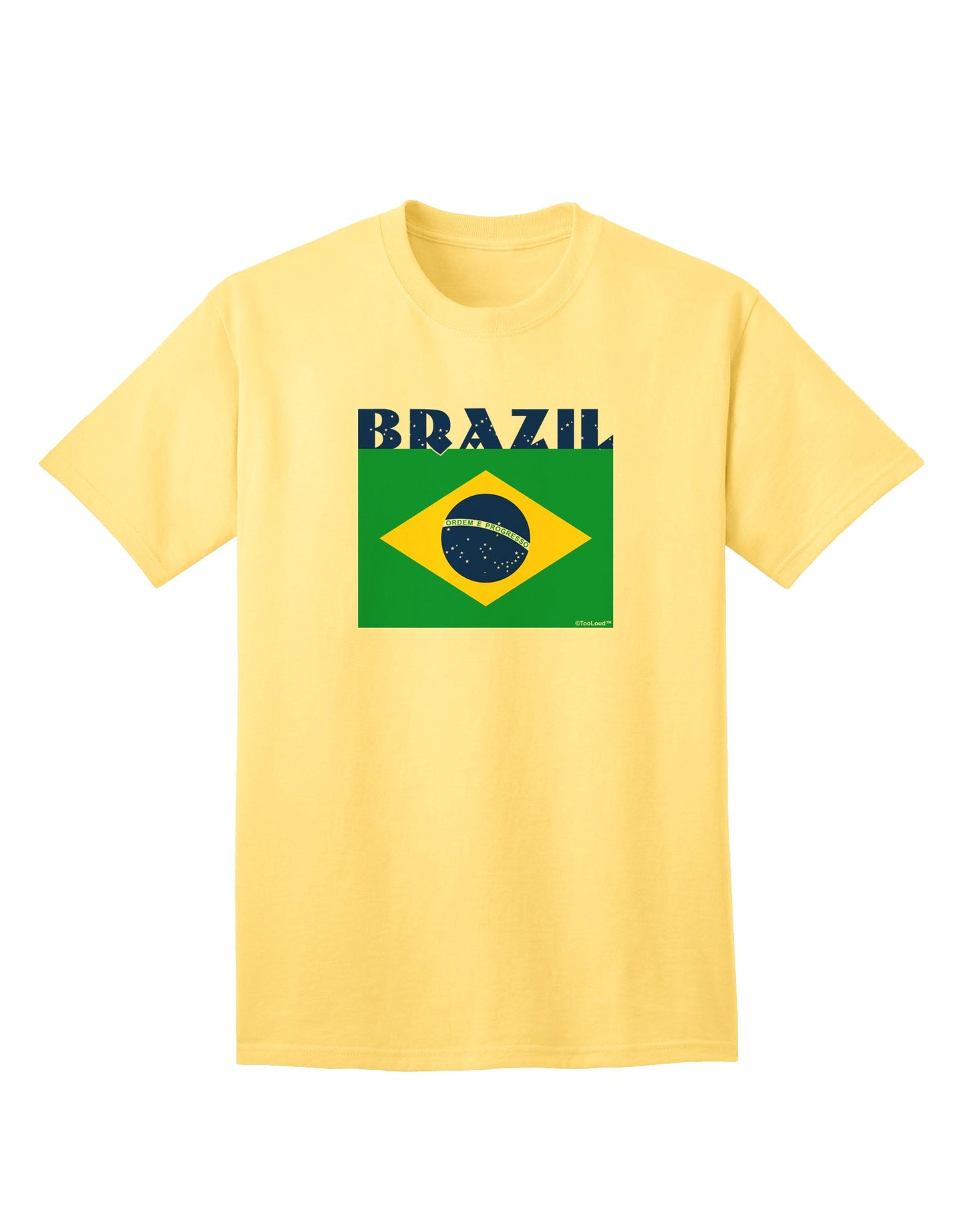 Brazil Flag Adult T-Shirt: Patriotic Fashion Statement for the Modern Individual-Mens T-shirts-TooLoud-Yellow-Small-Davson Sales