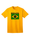 Brazil Flag Adult T-Shirt: Patriotic Fashion Statement for the Modern Individual-Mens T-shirts-TooLoud-Gold-Small-Davson Sales
