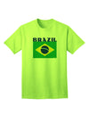 Brazil Flag Adult T-Shirt: Patriotic Fashion Statement for the Modern Individual-Mens T-shirts-TooLoud-Neon-Green-Small-Davson Sales