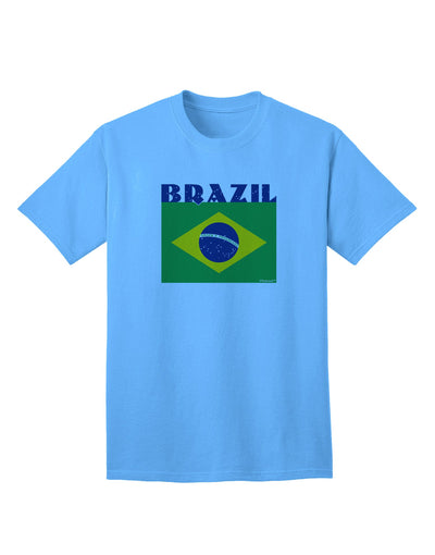 Brazil Flag Adult T-Shirt: Patriotic Fashion Statement for the Modern Individual-Mens T-shirts-TooLoud-Aquatic-Blue-Small-Davson Sales