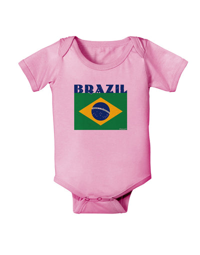 Brazil Flag Baby Romper Bodysuit-Baby Romper-TooLoud-Pink-06-Months-Davson Sales