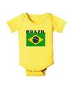 Brazil Flag Baby Romper Bodysuit-Baby Romper-TooLoud-Yellow-06-Months-Davson Sales