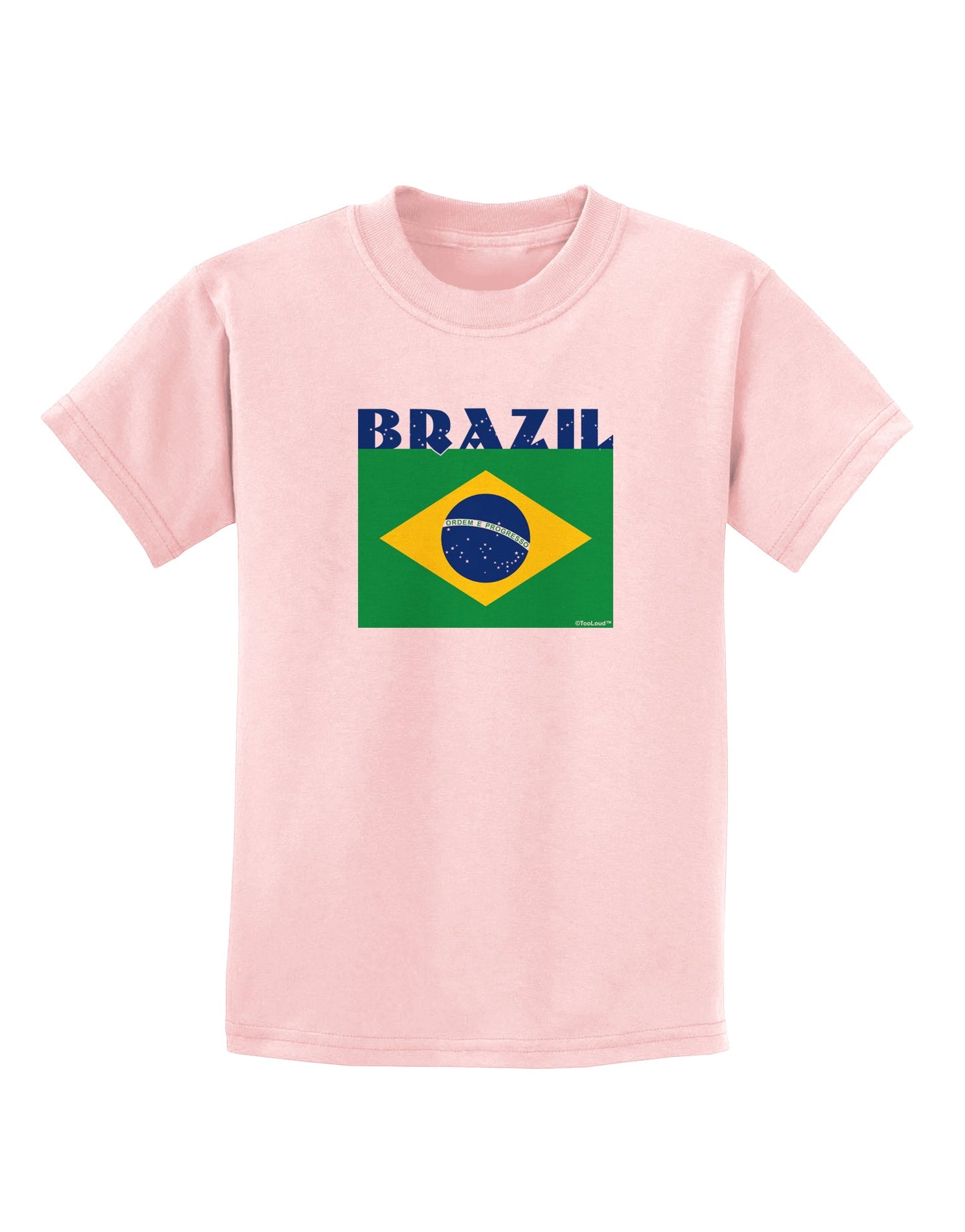 Brazil Flag Childrens T-Shirt-Childrens T-Shirt-TooLoud-PalePink-X-Small-Davson Sales