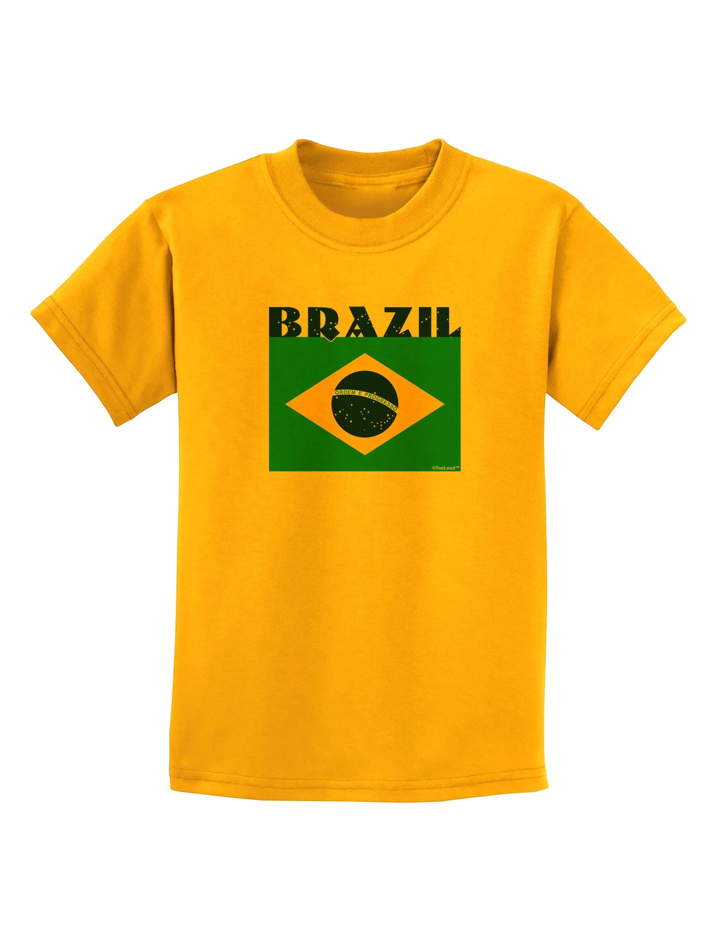 Brazil Flag Childrens T-Shirt-Childrens T-Shirt-TooLoud-Gold-X-Small-Davson Sales