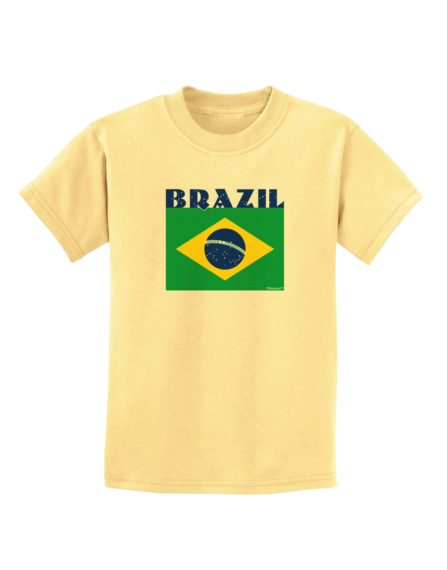 Brazil Flag Childrens T-Shirt-Childrens T-Shirt-TooLoud-Daffodil-Yellow-X-Small-Davson Sales