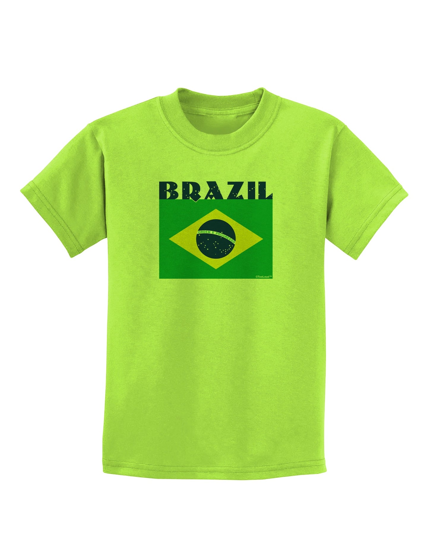 Brazil Flag Childrens T-Shirt-Childrens T-Shirt-TooLoud-Lime-Green-X-Small-Davson Sales