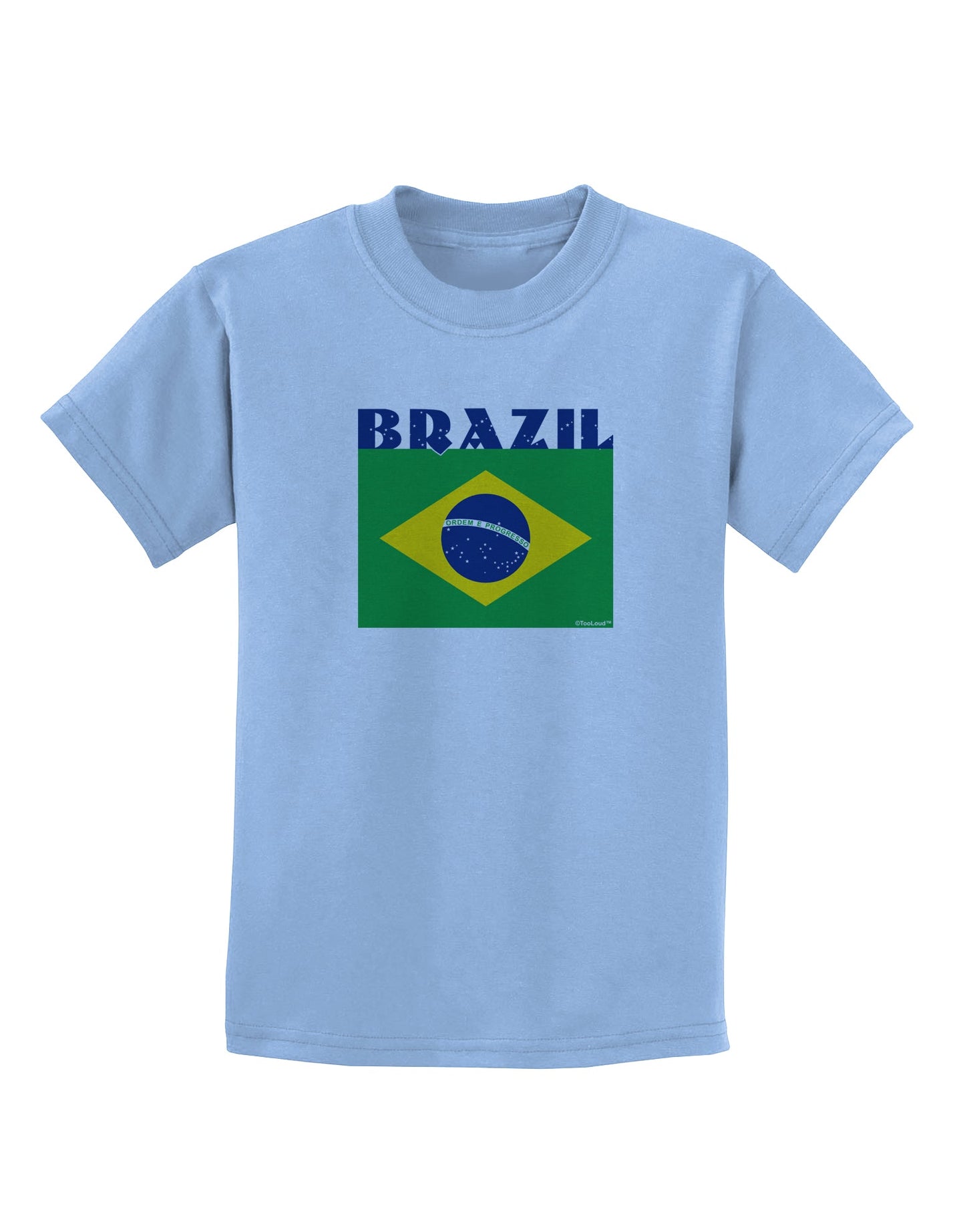 Brazil Flag Childrens T-Shirt-Childrens T-Shirt-TooLoud-Light-Blue-X-Small-Davson Sales
