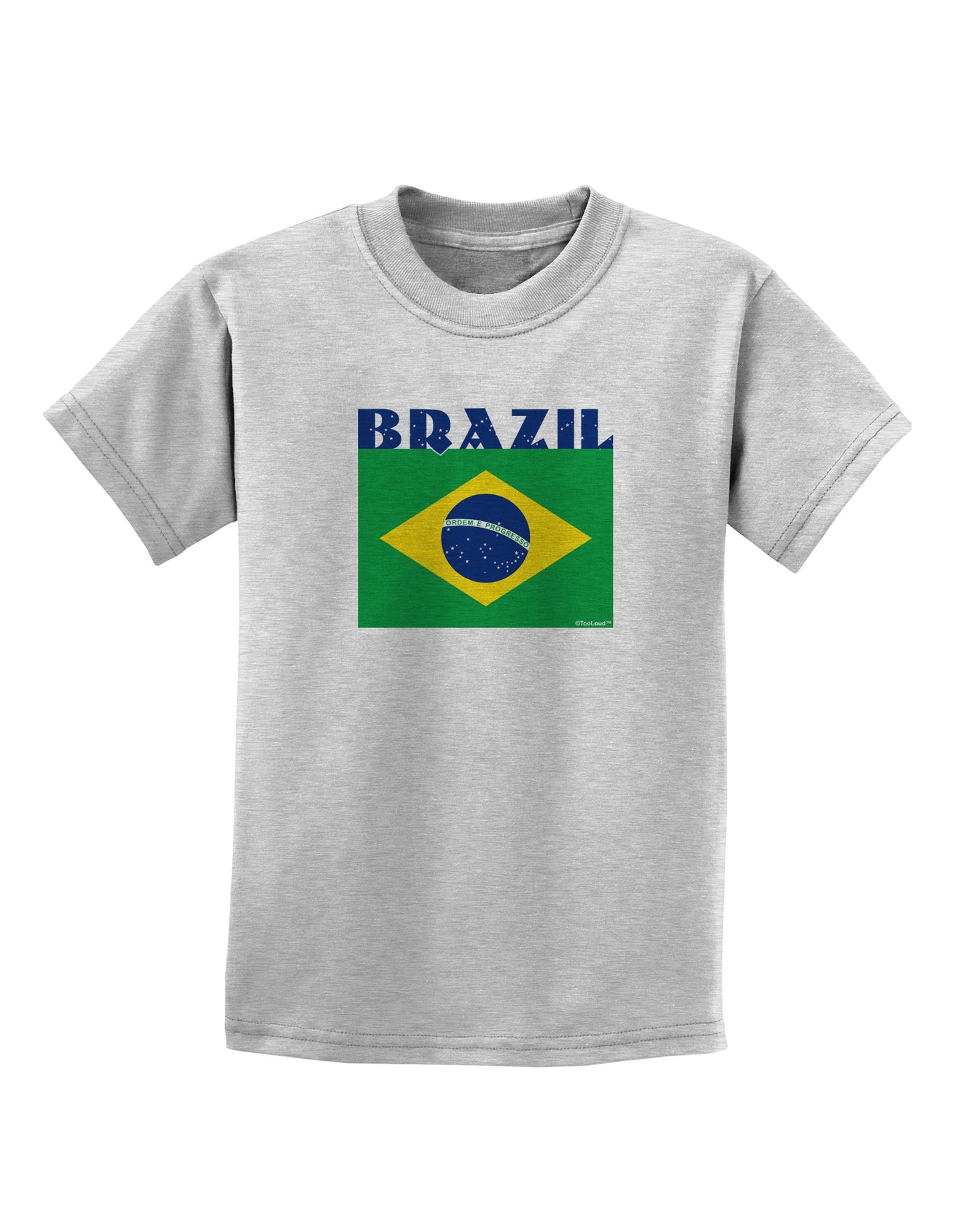 Brazil Flag Childrens T-Shirt-Childrens T-Shirt-TooLoud-AshGray-X-Small-Davson Sales