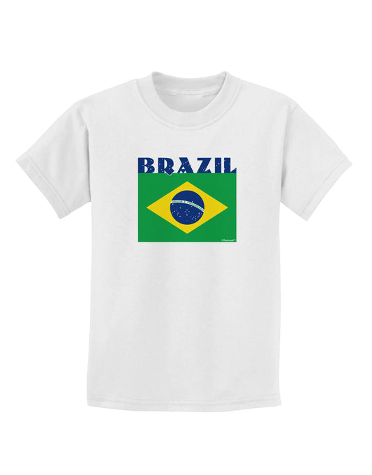 Brazil Flag Childrens T-Shirt-Childrens T-Shirt-TooLoud-White-X-Small-Davson Sales