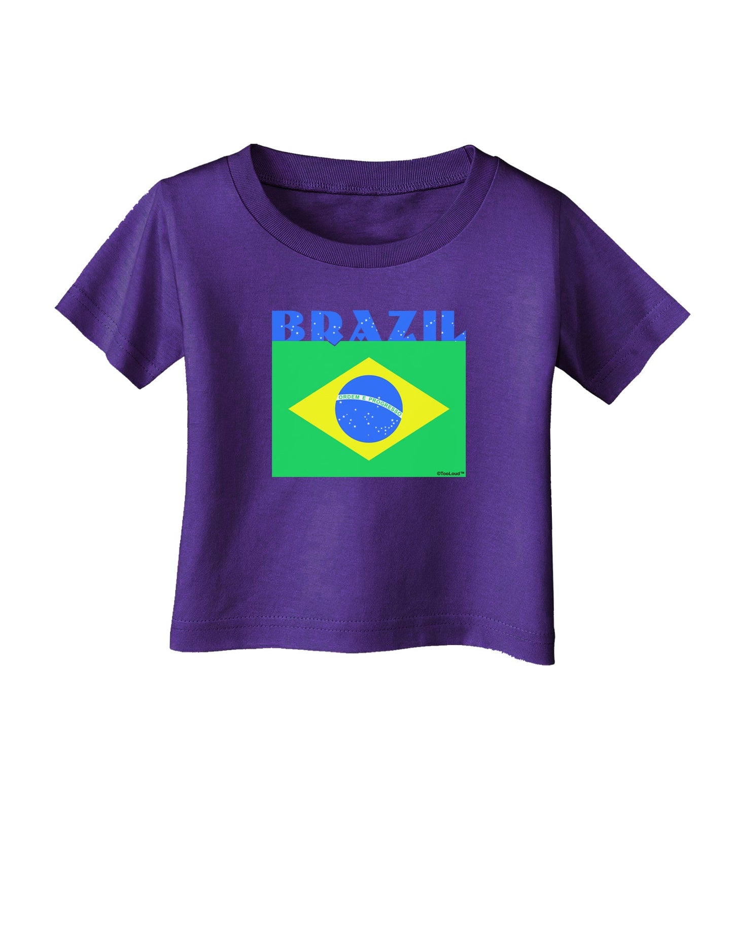 Brazil Flag Infant T-Shirt Dark-Infant T-Shirt-TooLoud-Purple-06-Months-Davson Sales