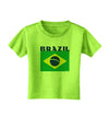 Brazil Flag Toddler T-Shirt-Toddler T-Shirt-TooLoud-Lime-Green-2T-Davson Sales