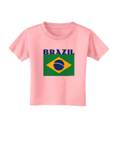 Brazil Flag Toddler T-Shirt-Toddler T-Shirt-TooLoud-Candy-Pink-2T-Davson Sales