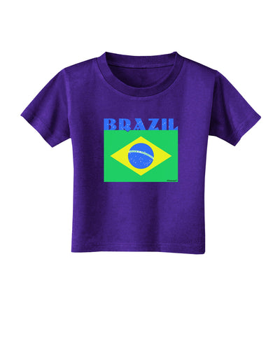 Brazil Flag Toddler T-Shirt Dark-Toddler T-Shirt-TooLoud-Purple-2T-Davson Sales