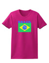 Brazil Flag Womens Dark T-Shirt-TooLoud-Hot-Pink-Small-Davson Sales