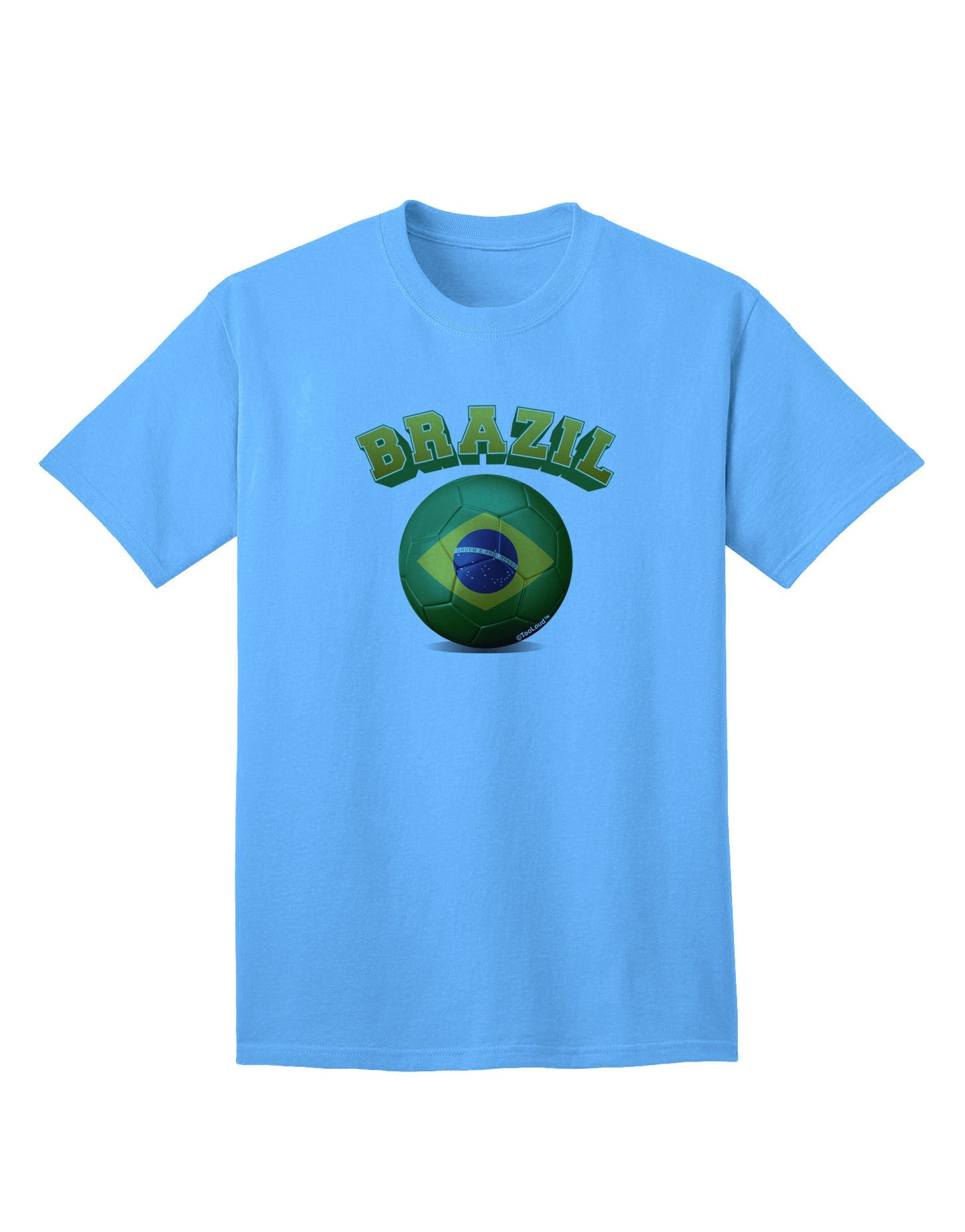 Brazilian Flag Soccer Ball - Premium Adult T-Shirt for Sports Enthusiasts-Mens T-shirts-TooLoud-Aquatic-Blue-Small-Davson Sales