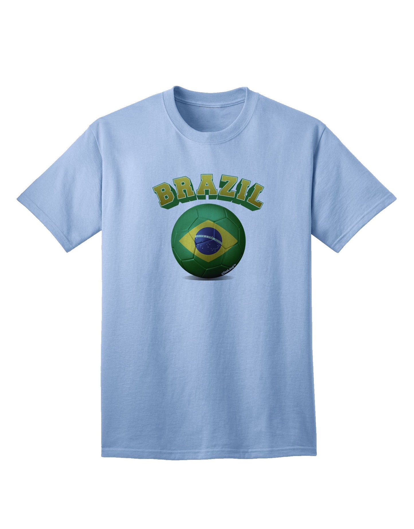 Brazilian Flag Soccer Ball - Premium Adult T-Shirt for Sports Enthusiasts-Mens T-shirts-TooLoud-Light-Blue-Small-Davson Sales