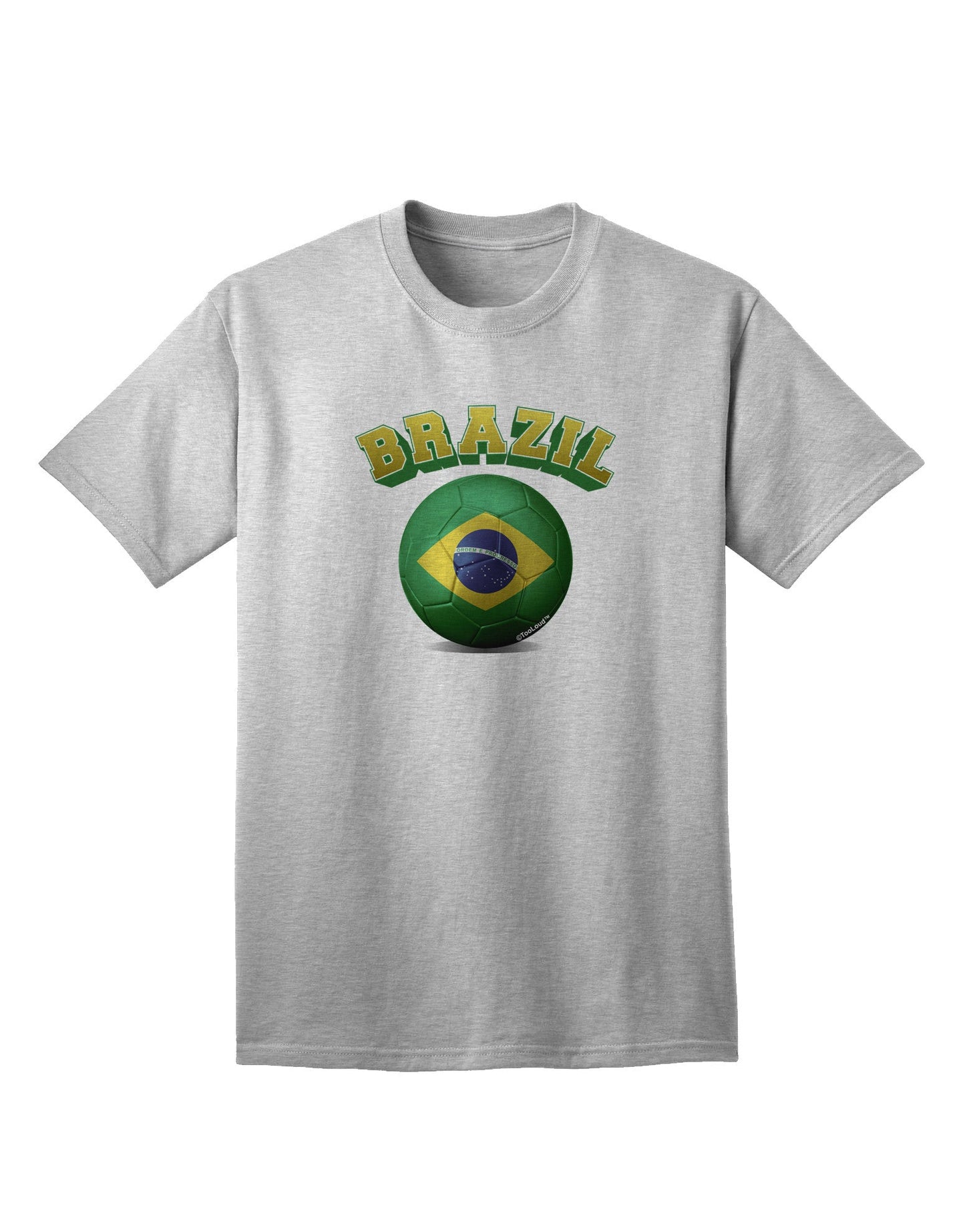 Brazilian Flag Soccer Ball - Premium Adult T-Shirt for Sports Enthusiasts-Mens T-shirts-TooLoud-AshGray-Small-Davson Sales