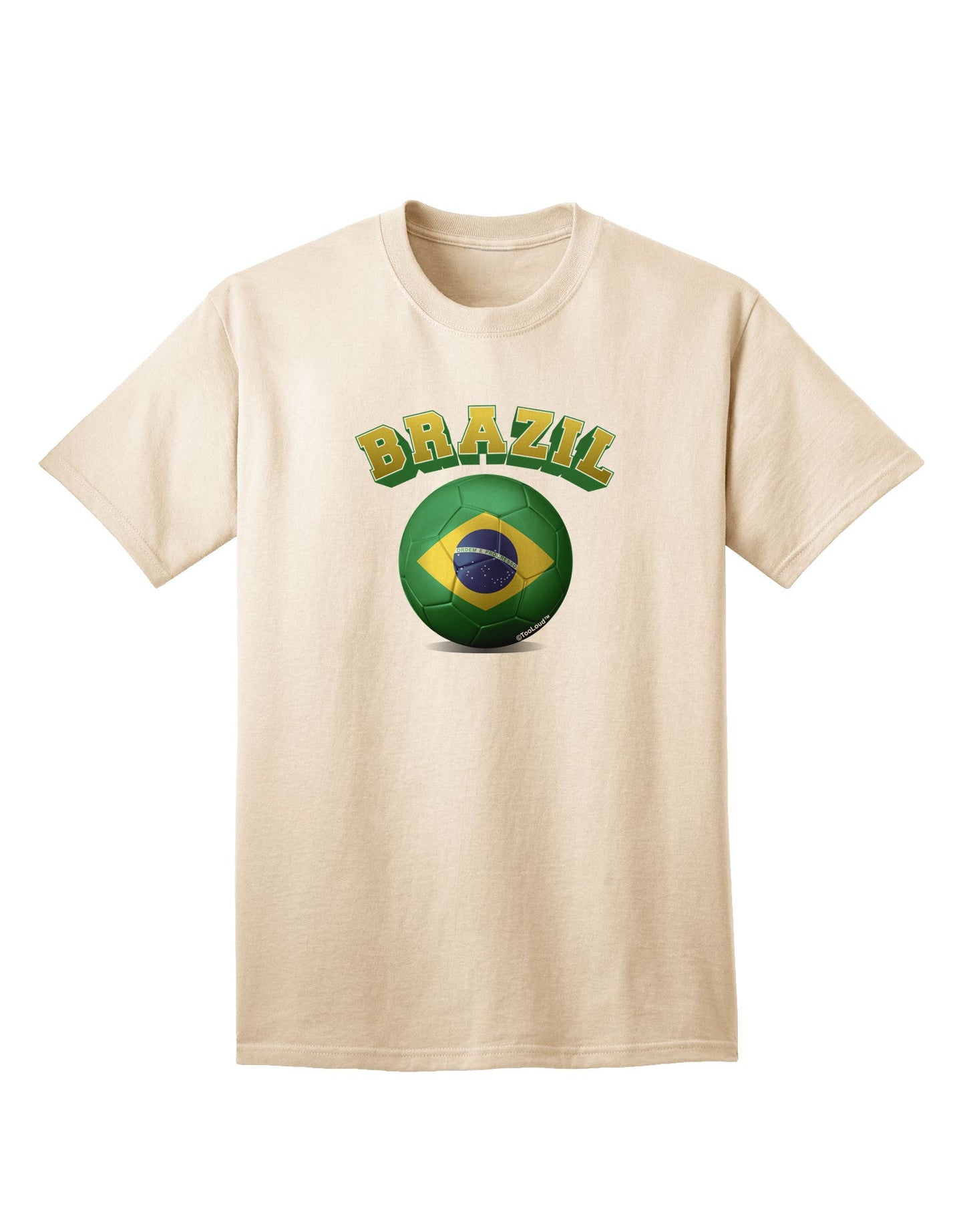 Brazilian Flag Soccer Ball - Premium Adult T-Shirt for Sports Enthusiasts-Mens T-shirts-TooLoud-Natural-Small-Davson Sales