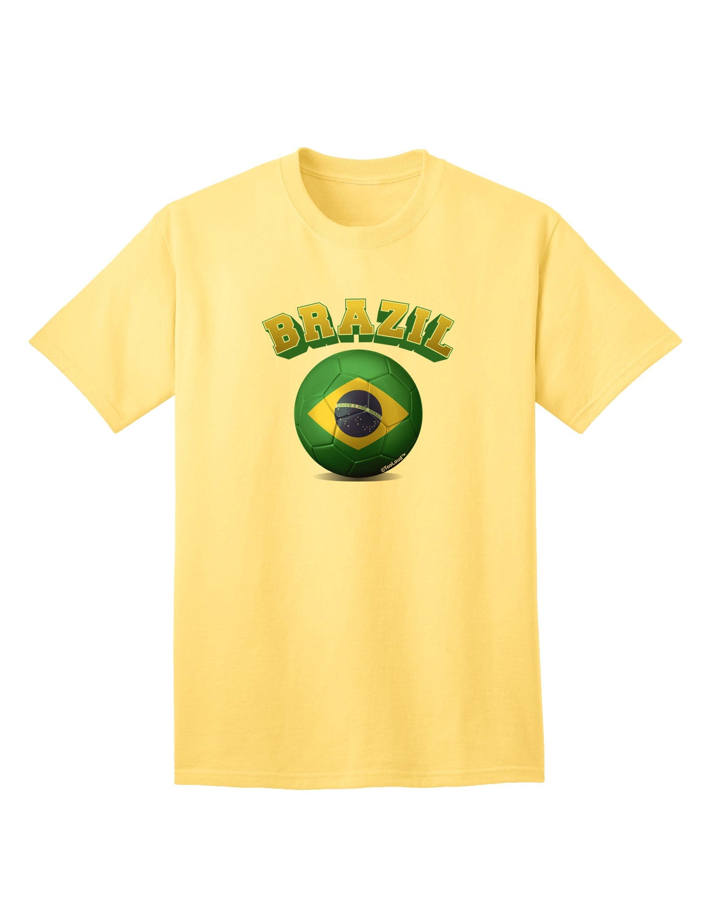 Brazilian Flag Soccer Ball - Premium Adult T-Shirt for Sports Enthusiasts-Mens T-shirts-TooLoud-Yellow-Small-Davson Sales