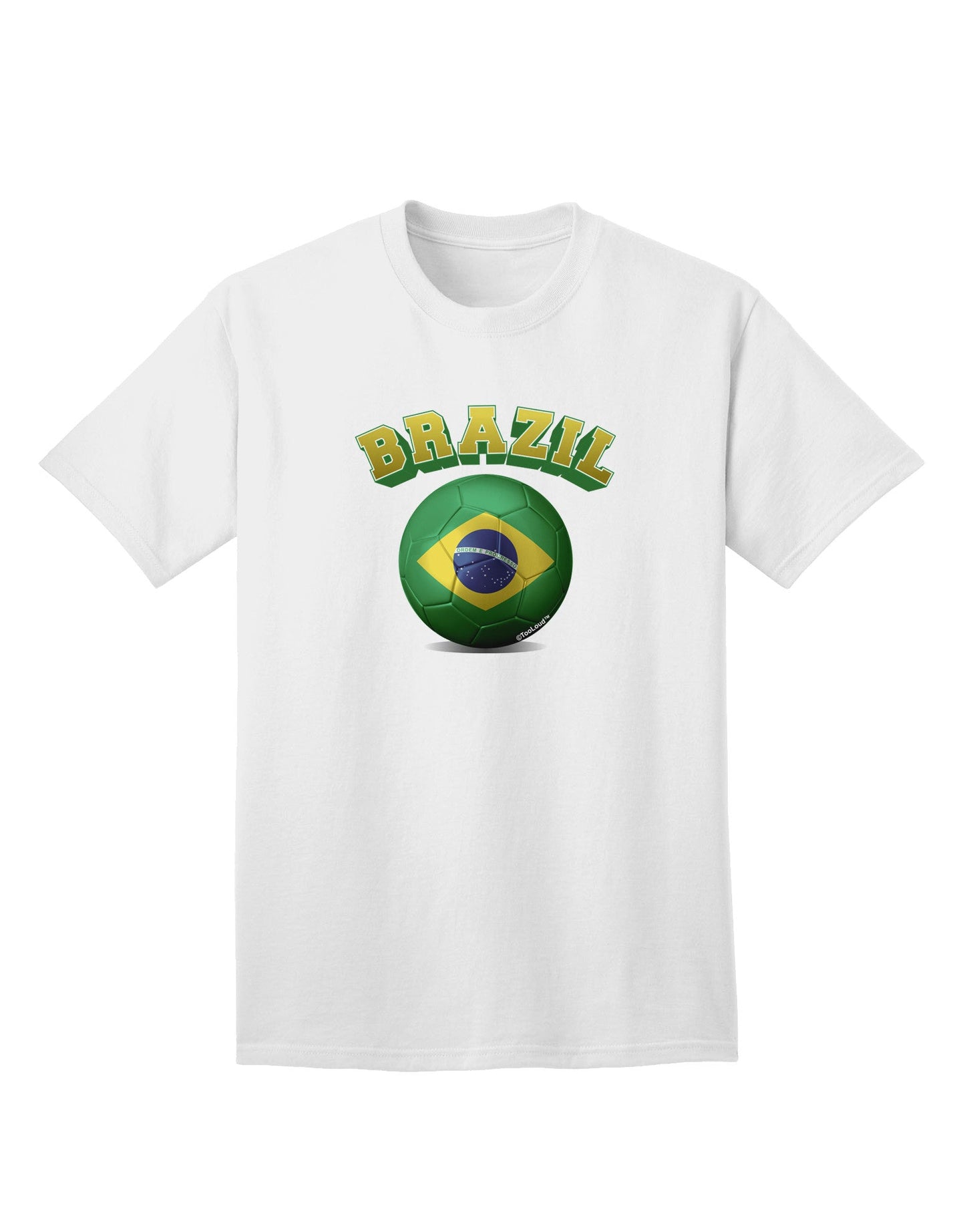 Brazilian Flag Soccer Ball - Premium Adult T-Shirt for Sports Enthusiasts-Mens T-shirts-TooLoud-White-Small-Davson Sales