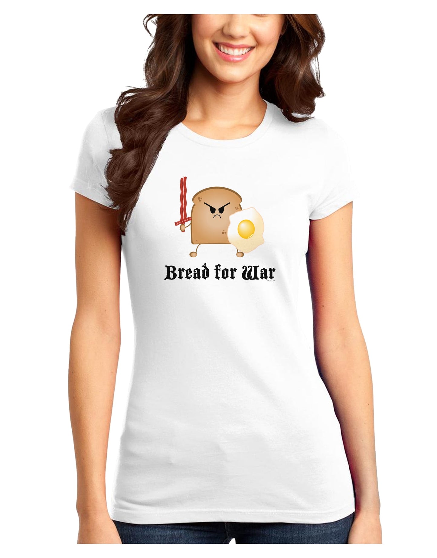 Bread for War Juniors T-Shirt-Womens Juniors T-Shirt-TooLoud-White-Juniors Fitted XS-Davson Sales