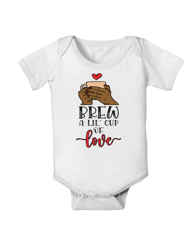 Brew a lil cup of love Baby Romper Bodysuit-Baby Romper-TooLoud-White-06-Months-Davson Sales