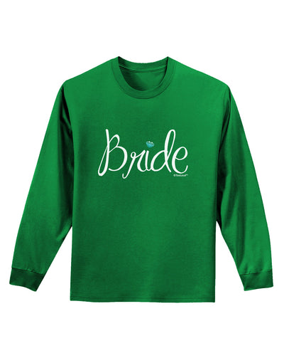 Bride Design - Diamond - Color Adult Long Sleeve Dark T-Shirt-TooLoud-Kelly-Green-Small-Davson Sales