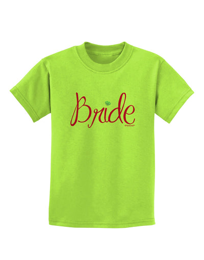 Bride Design - Diamond - Color Childrens T-Shirt-Childrens T-Shirt-TooLoud-Lime-Green-X-Small-Davson Sales