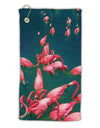 Bright Pink Painted Flamingos Micro Terry Gromet Golf Towel 15 x 22 Inch All Over Print-Golf Towel-TooLoud-White-Davson Sales
