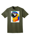 Brightly Colored Parrot Watercolor Adult Dark T-Shirt-Mens T-Shirt-TooLoud-Military-Green-Small-Davson Sales