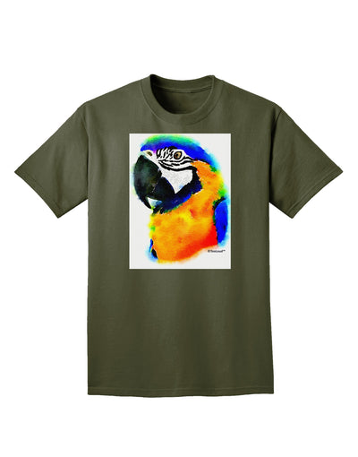 Brightly Colored Parrot Watercolor Adult Dark T-Shirt-Mens T-Shirt-TooLoud-Military-Green-Small-Davson Sales