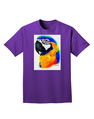 Brightly Colored Parrot Watercolor Adult Dark T-Shirt-Mens T-Shirt-TooLoud-Purple-Small-Davson Sales