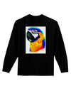 Brightly Colored Parrot Watercolor Adult Long Sleeve Dark T-Shirt-TooLoud-Black-Small-Davson Sales