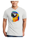 Brightly Colored Parrot Watercolor Adult V-Neck T-shirt-Mens V-Neck T-Shirt-TooLoud-White-Small-Davson Sales