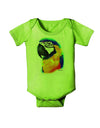 Brightly Colored Parrot Watercolor Baby Romper Bodysuit-Baby Romper-TooLoud-Lime-Green-06-Months-Davson Sales