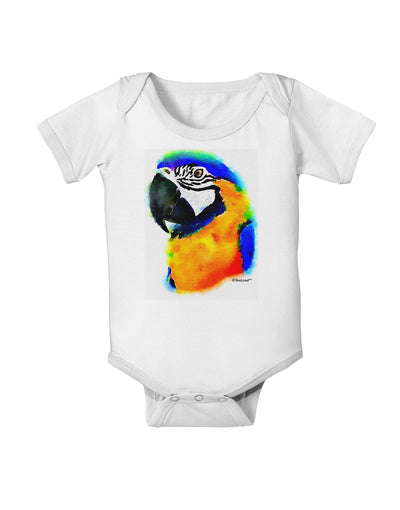 Brightly Colored Parrot Watercolor Baby Romper Bodysuit-Baby Romper-TooLoud-White-06-Months-Davson Sales