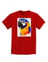 Brightly Colored Parrot Watercolor Childrens Dark T-Shirt-Childrens T-Shirt-TooLoud-Red-X-Small-Davson Sales