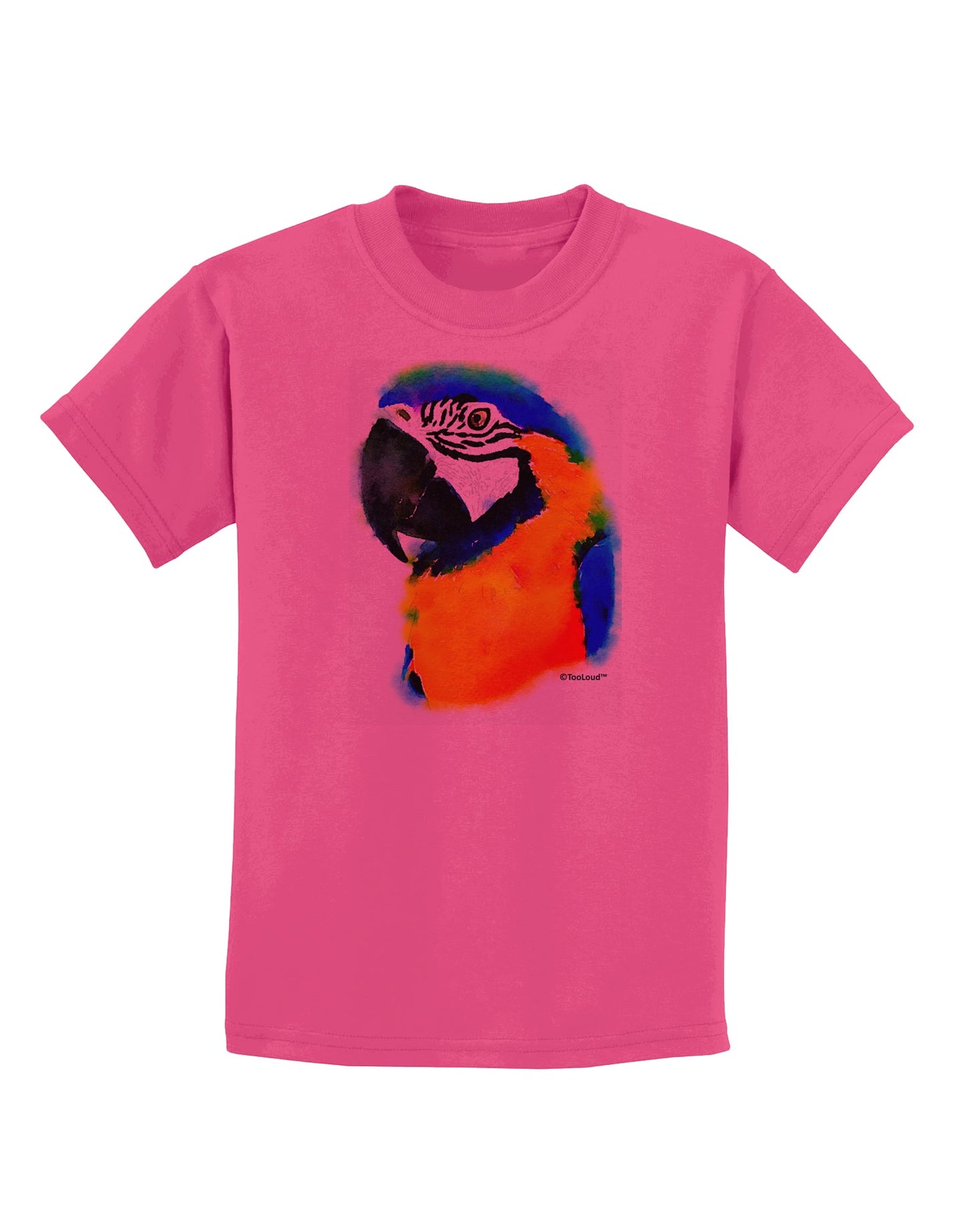 Brightly Colored Parrot Watercolor Childrens T-Shirt-Childrens T-Shirt-TooLoud-Sangria-X-Small-Davson Sales
