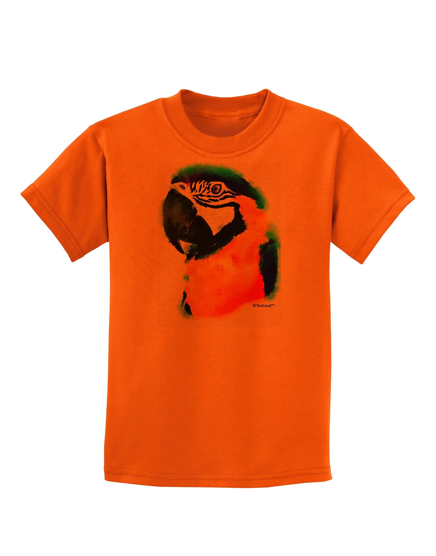 Brightly Colored Parrot Watercolor Childrens T-Shirt-Childrens T-Shirt-TooLoud-Orange-X-Small-Davson Sales