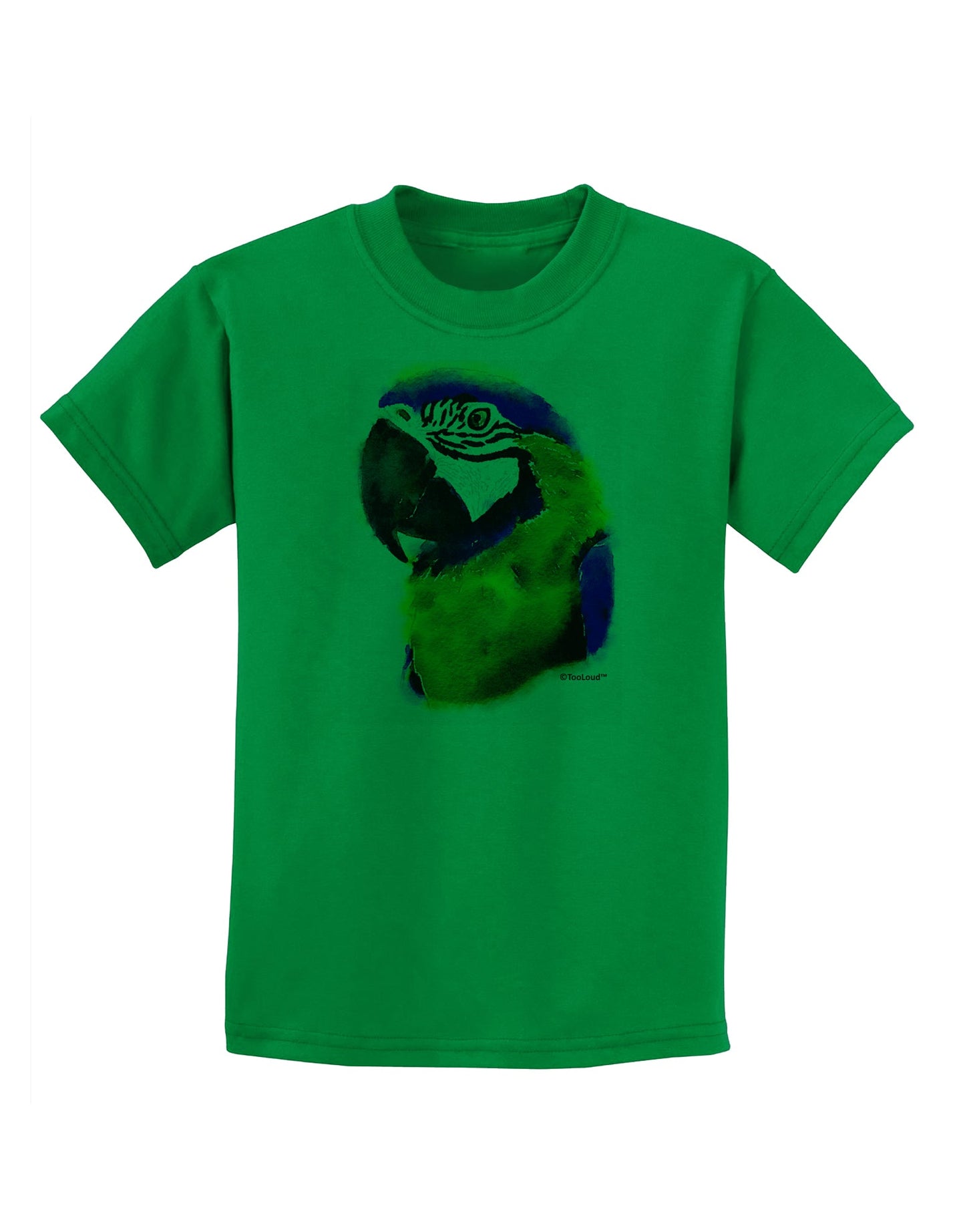 Brightly Colored Parrot Watercolor Childrens T-Shirt-Childrens T-Shirt-TooLoud-Kelly-Green-X-Small-Davson Sales