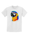 Brightly Colored Parrot Watercolor Childrens T-Shirt-Childrens T-Shirt-TooLoud-White-X-Small-Davson Sales