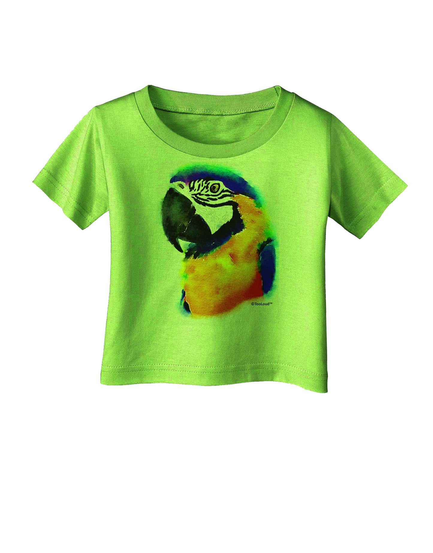 Brightly Colored Parrot Watercolor Infant T-Shirt-Infant T-Shirt-TooLoud-Lime-Green-06-Months-Davson Sales