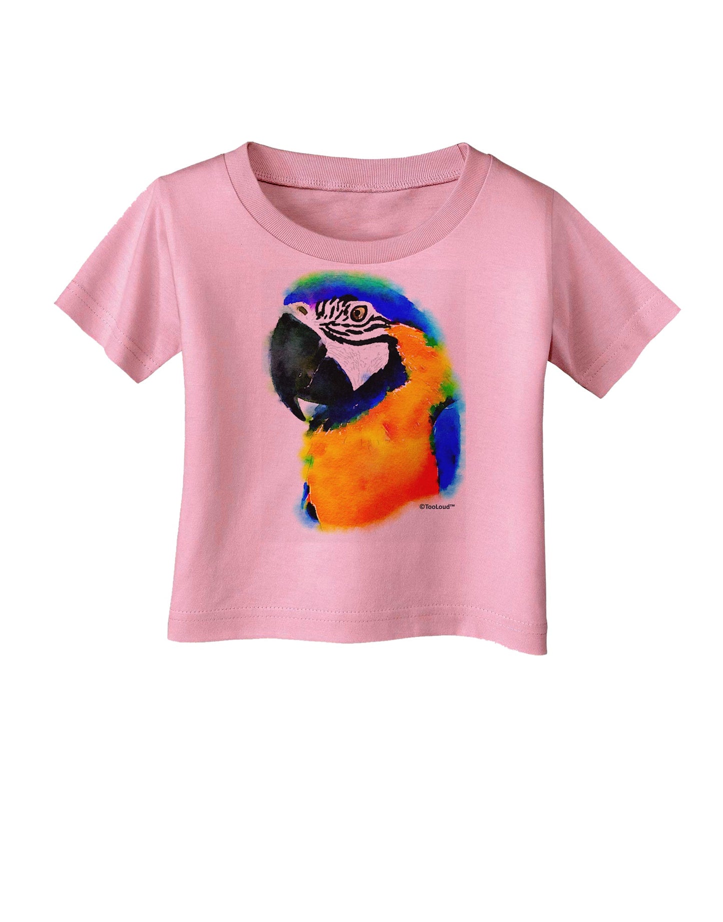 Brightly Colored Parrot Watercolor Infant T-Shirt-Infant T-Shirt-TooLoud-Candy-Pink-06-Months-Davson Sales