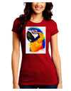 Brightly Colored Parrot Watercolor Juniors Crew Dark T-Shirt-T-Shirts Juniors Tops-TooLoud-Red-Juniors Fitted Small-Davson Sales