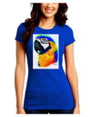 Brightly Colored Parrot Watercolor Juniors Crew Dark T-Shirt-T-Shirts Juniors Tops-TooLoud-Royal-Blue-Juniors Fitted Small-Davson Sales