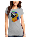 Brightly Colored Parrot Watercolor Juniors T-Shirt-Womens Juniors T-Shirt-TooLoud-Ash-Gray-Juniors Fitted X-Small-Davson Sales