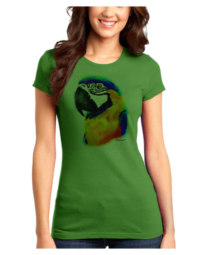 Brightly Colored Parrot Watercolor Juniors T-Shirt-Womens Juniors T-Shirt-TooLoud-Kiwi-Green-Juniors Fitted X-Small-Davson Sales