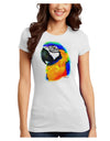 Brightly Colored Parrot Watercolor Juniors T-Shirt-Womens Juniors T-Shirt-TooLoud-White-Juniors Fitted X-Small-Davson Sales