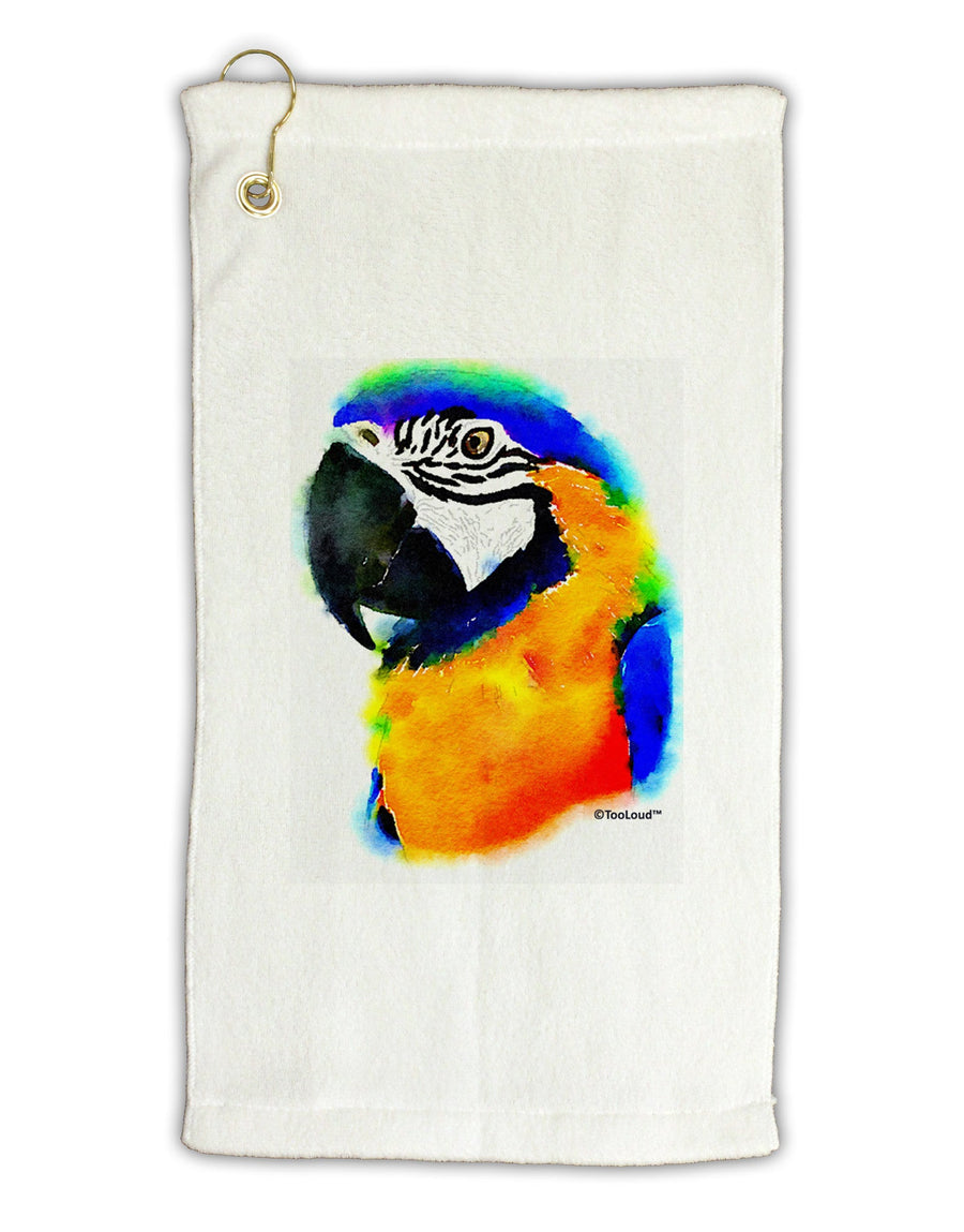 Brightly Colored Parrot Watercolor Micro Terry Gromet Golf Towel 16 x 25 inch-Golf Towel-TooLoud-White-Davson Sales