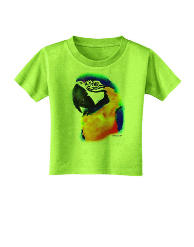 Brightly Colored Parrot Watercolor Toddler T-Shirt-Toddler T-Shirt-TooLoud-Lime-Green-2T-Davson Sales